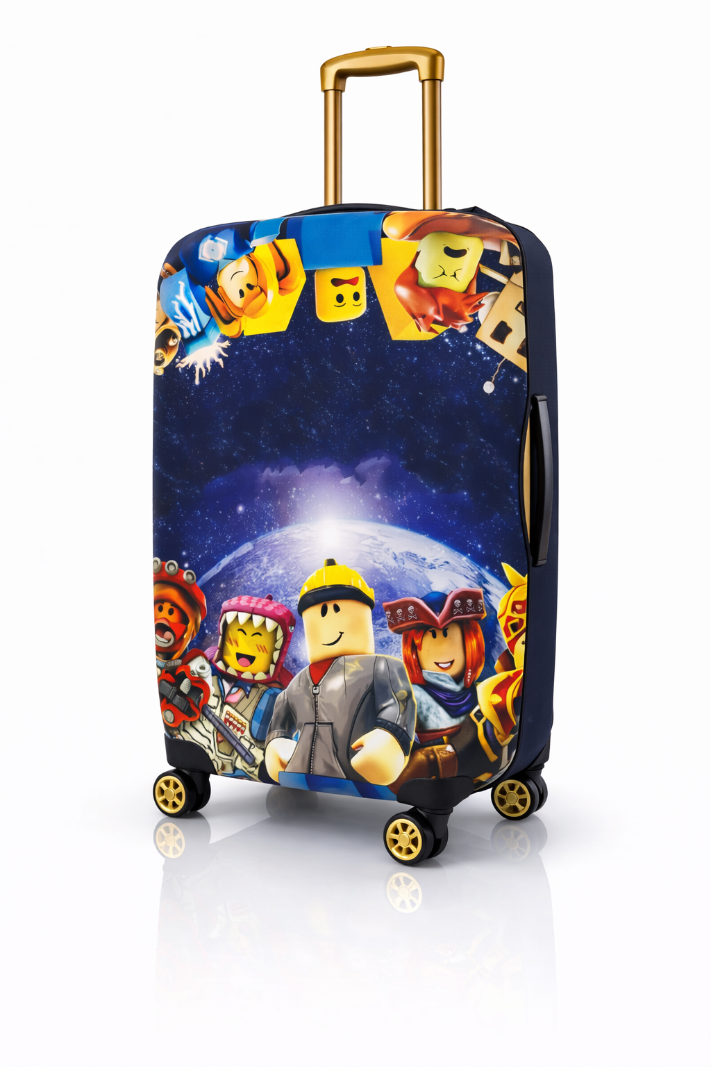 Pokrowiec na średnią walizkę - wzór LEGO - obrazek 2