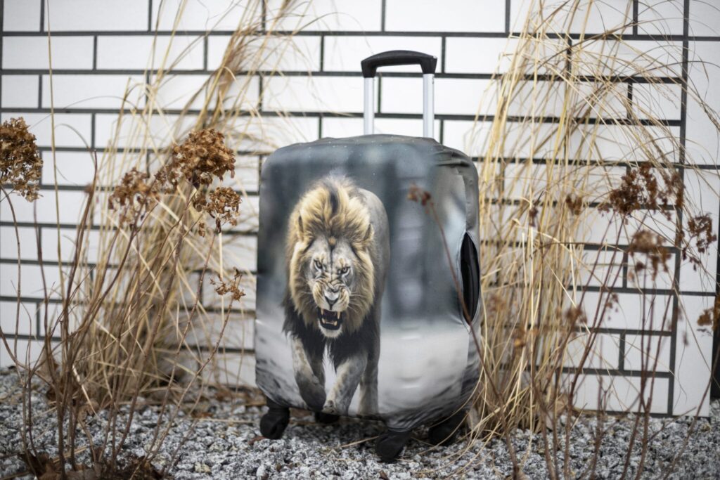 Komplet pokrowców na walizkę S,M,L – wzór lew Zestaw 3 sztuk